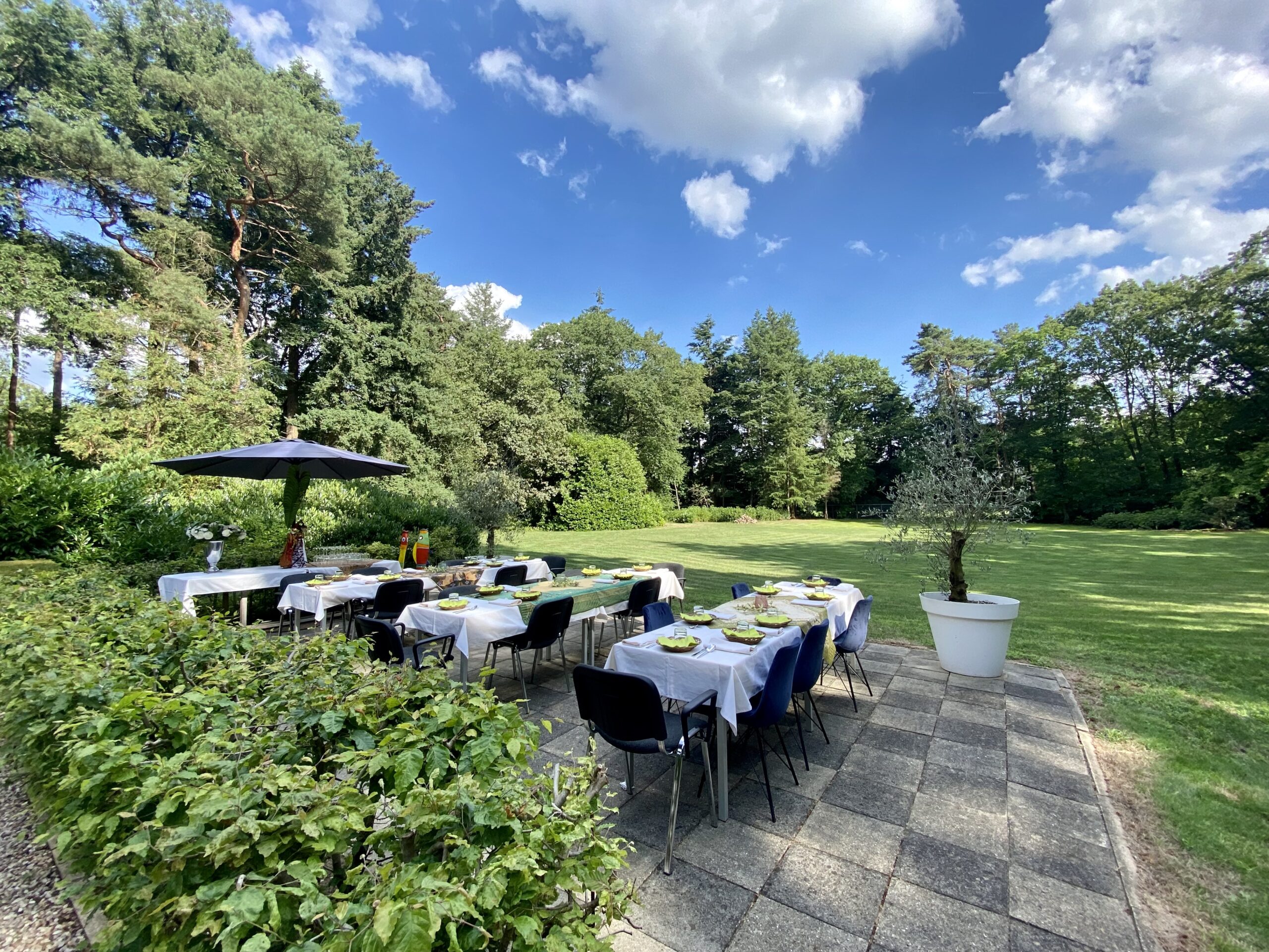 Catering sfeerbeeld in een zomerse tuin